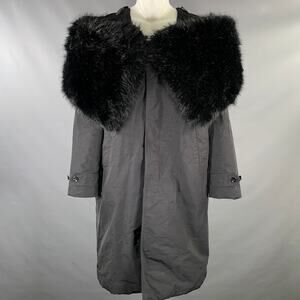 BURBERRY Fall-Winter 2022  Size 40 Black Textured Polyamide Off-Shoulder Coat